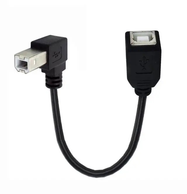 Alt view image 7 of 7 - 20cm 90° Down Angled USB 2.0 Type-B Male to Female Extension Cable for Printer, Scanner and Disk Drive