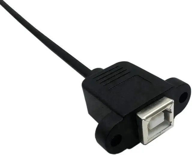 Alt view image 4 of 6 - 50cm Micro USB 5Pin Male to USB 2.0 Type-B Female Cable, Panel Mount Data & Charging Cord with Screw Holes