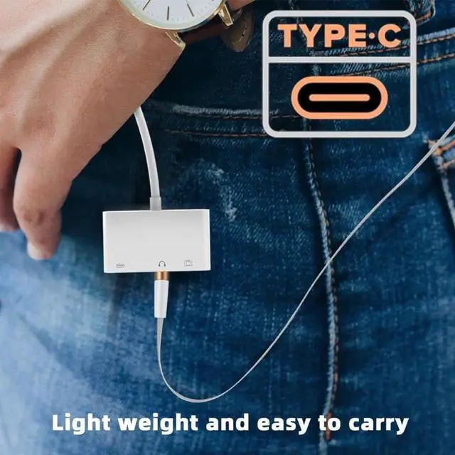Alt view image 3 of 7 - USB-C to 3.5mm AUX + USB 2.0 OTG Adapter with PD Charging, Multi-Function Converter for Laptops, Tablets & Phones