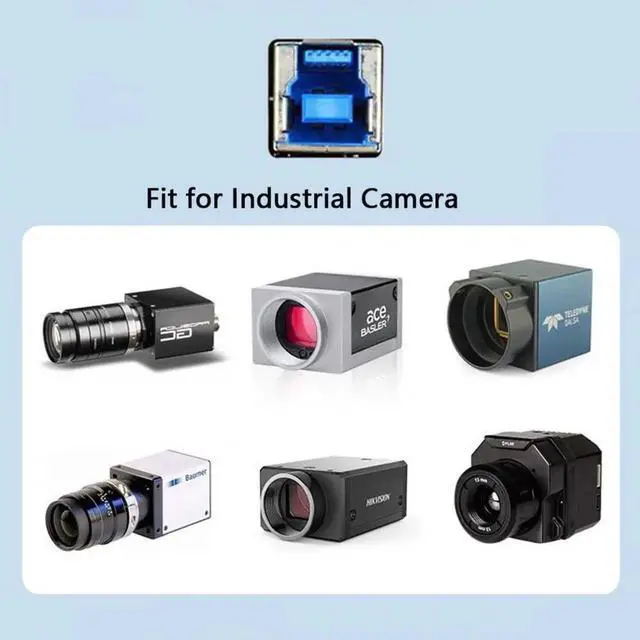 Alt view image 6 of 7 - 200cm USB 3.0 Type-A Male to Type-B Male Cable, Thumbscrew Panel Mount Cord for Industrial Camera, Robot, Scanner & Disk