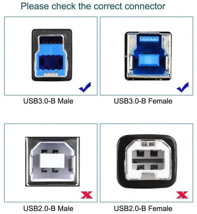 Alt view image 3 of 7 - 30cm USB 3.0 Type-B Male to Female Extension Cable, 5Gbps High Speed Cord for SSD, Hard Disk and Camera