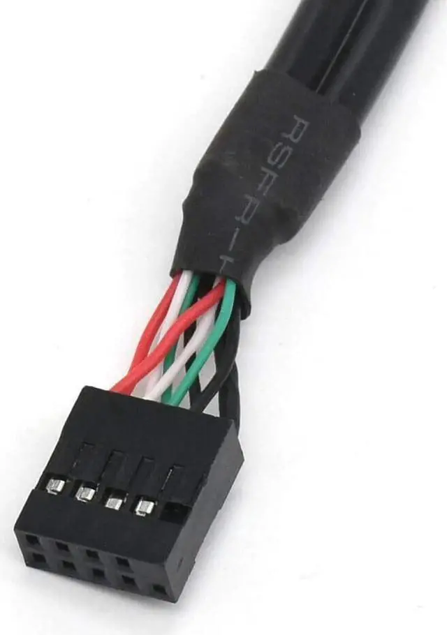 Alt view image 2 of 3 - 9 Pin Header to Dual USB 2.0 Type A Female Adapter Cable, Motherboard 9pin Expansion Cord