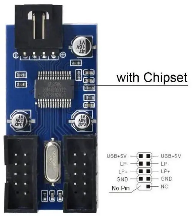 Alt view image 2 of 7 - 9Pin USB 2.0 Header 1 to 2/4 Female Extension Cable, Internal USB Port Multiplier Hub Adapter
