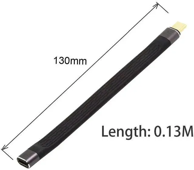 Alt view image 7 of 7 - 13cm USB4 Slim Flat Extension Cable, Male to Female, 40Gbps, 100W PD Charging, 8K@60Hz, Compatible with Thunderbolt 3/4