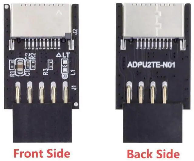 Alt view image 4 of 7 - USB 2.0 9Pin Male to USB 3.1 Type E Key-A Female Adapter, Front Panel Socket to 9Pin Mainboard Header Internal Extension Converter for PC Case