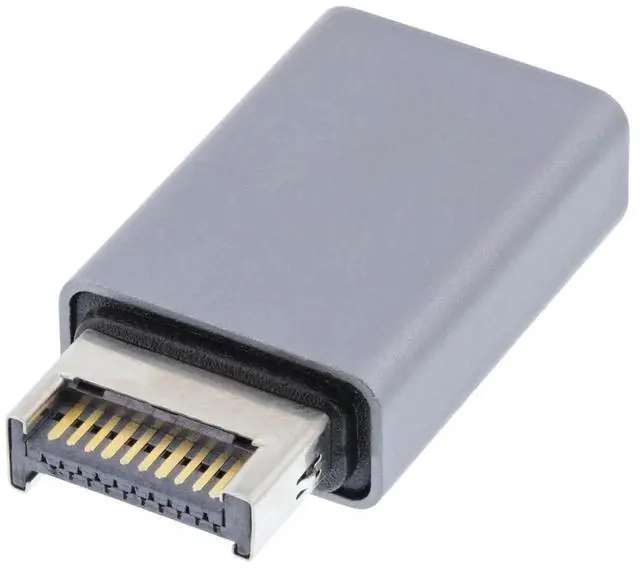 Alt view image 4 of 7 - USB 3.1 Type-E Male Front Panel Header to USB 3.0 Type-A Female Adapter, Motherboard Internal Data Converter