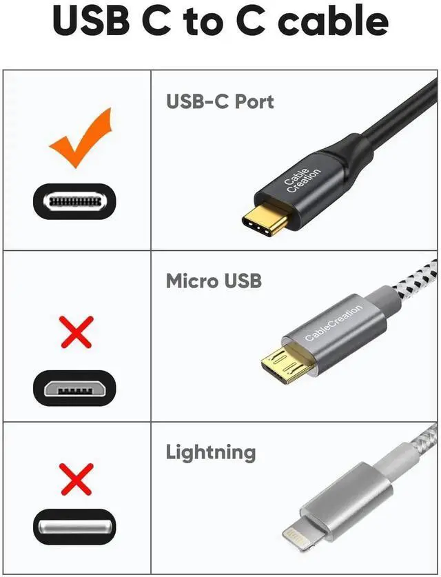 Alt view image 2 of 7 - 3FT 100W USB-C to USB-C Cable, 10Gbps Data & 4K@60Hz Video Cord for Android Auto, External SSD, MacBook, iPad, Galaxy, iPhone 15/16 & Pixel Series