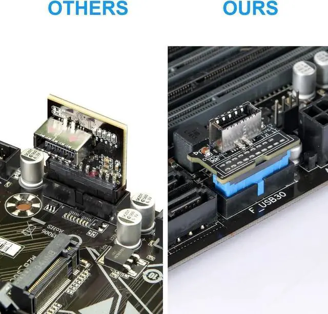 Alt view image 4 of 7 - USB 3.0 19PIN to USB 3.1 Type-E Adapter, 20Pin to 19Pin Front Panel Header Converter for Motherboard, PCI Bracket Design