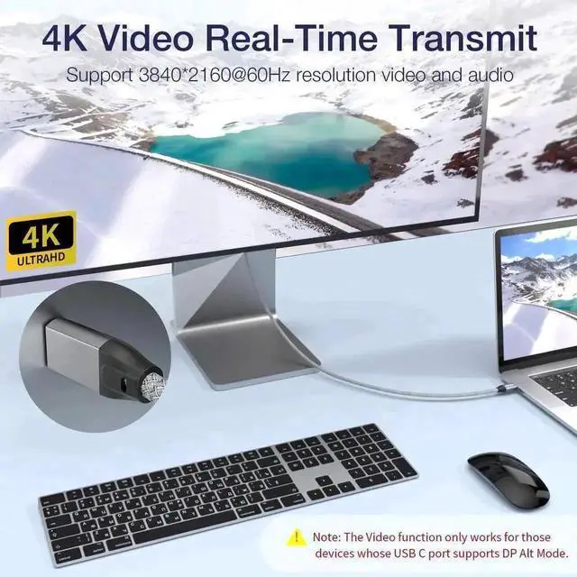 Alt view image 3 of 7 - 3.3FT/1M USB-C to USB-C Cable, USB 3.2 Gen 2X2 100W Charging 20Gbps Data 4K@60Hz Video Cord with E-Marker, Compatible with Thunderbolt 3/4, MacBook, iMac, Dell XPS, iPad Pro, Galaxy S21, Switch