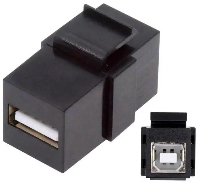 Main image of USB 2.0 Type-A Female to Type-B Female Keystone Jack Adapter, Wall Plate Socket Module Coupler