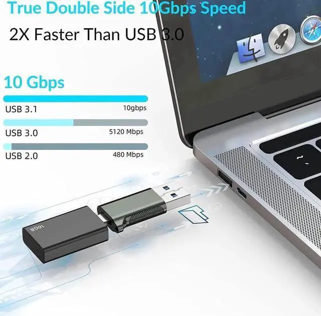 Alt view image 4 of 7 - 2 Pack USB C Female to USB A Male Adapter, USB 3.1 Gen 2 10Gbps Converter for Charging, Audio & Data Transfer
