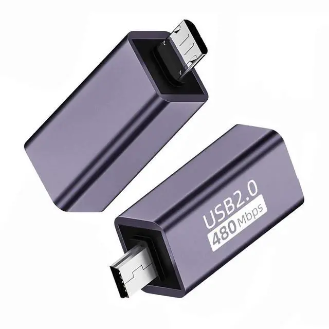 Main image of 2 Pack Micro/Mini USB Male to USB 2.0 Type B Female Adapter, Converter for Printer, Disk and Scanner