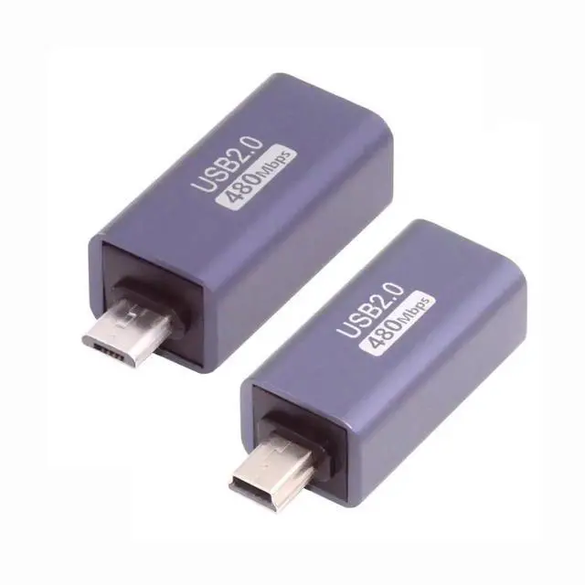 Alt view image 3 of 7 - 2 Pack Micro/Mini USB Male to USB 2.0 Type B Female Adapter, Converter for Printer, Disk and Scanner