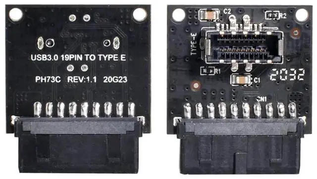 Alt view image 2 of 7 - USB 3.1 Type-E Front Panel Socket to USB 3.0 20Pin Header Male Extension Adapter for Motherboard