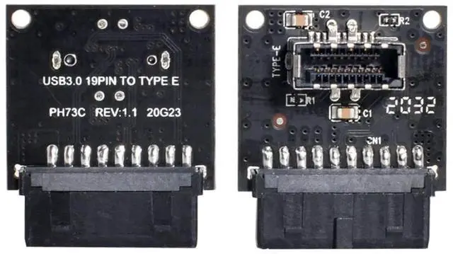 Alt view image 6 of 6 - Motherboard USB 3.0 19/20Pin to USB 3.1 Type-E Front Panel Socket Extension Adapter, 5Gbps Gen1 USB-C Header Converter for PC Case