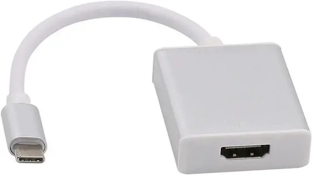 Main image of USB C to HDMI Adapter, USB 3.1 Type-C (USB-C) to HDMI 4K@30Hz Converter, Thunderbolt 3 & DP Alt Mode Compatible, Aluminum Case for 2017 MacBook Pro, Samsung Galaxy S8 Silver