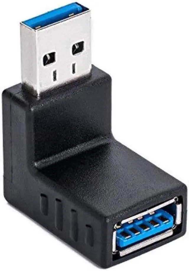 Alt view image 4 of 4 - 3 Pack 90 Degree Right Angle USB 3.0 Male to Female Coupler, Right Angled USB Adapter Connector