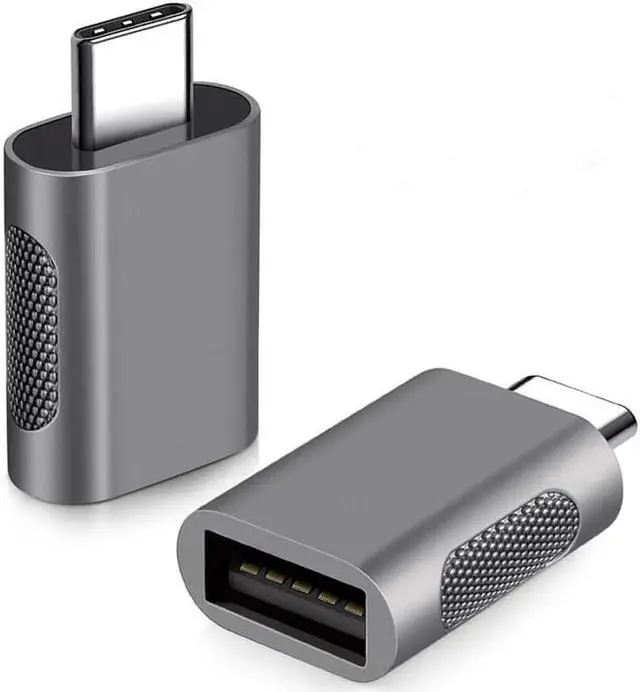 Main image of 2 Pack USB-C Male to USB 3.0 Female Adapter, Space Grey Converter for MacBook, iMac, iPad & Thunderbolt Devices