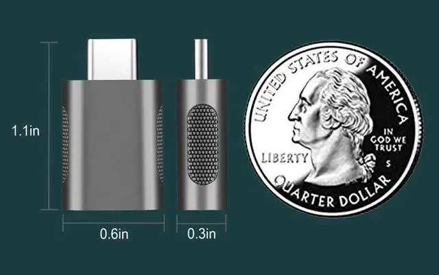 Alt view image 3 of 7 - 2 Pack USB-C Male to USB 3.0 Female Adapter, Space Grey Converter for MacBook, iMac, iPad & Thunderbolt Devices