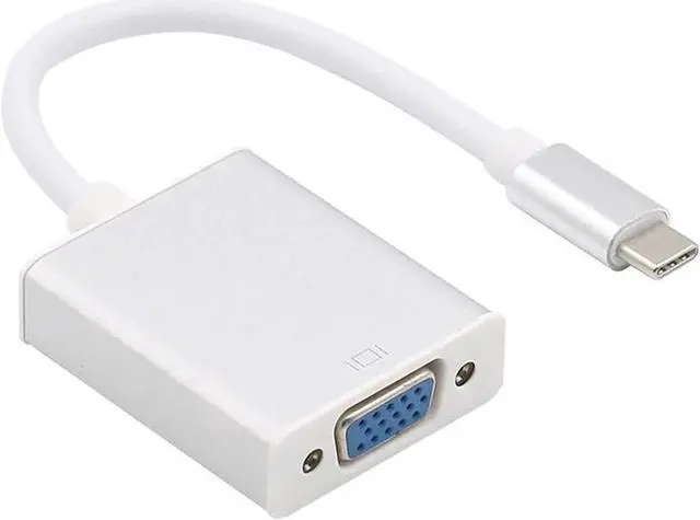 Alt view image 4 of 4 - USB-C to VGA Adapter, 1080P Video Converter with Aluminum Case, Compatible with Thunderbolt 3 for MacBook Pro & Yoga 920, Silver