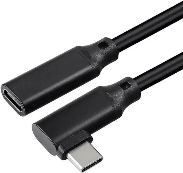 Main image of 8 Inch Black Left & Right 90 Degree USB-C Male to Female Adapter, 10Gbps 5A 4K@60Hz with Audio