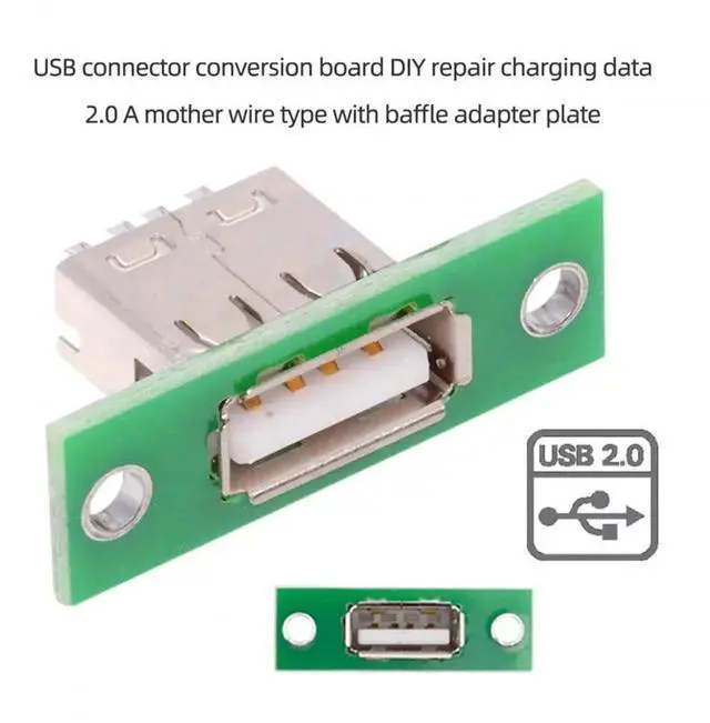 Alt view image 5 of 6 - 5Pcs Set Panel Mount USB Type-A Female Socket, Solder Type DIY Connector