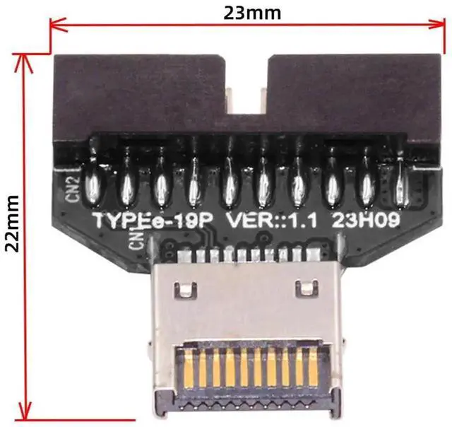 Alt view image 2 of 7 - USB 3.0 20Pin Header to USB 3.1 Type-E IDC Socket Adapter, Front Panel Converter for Desktop Motherboard