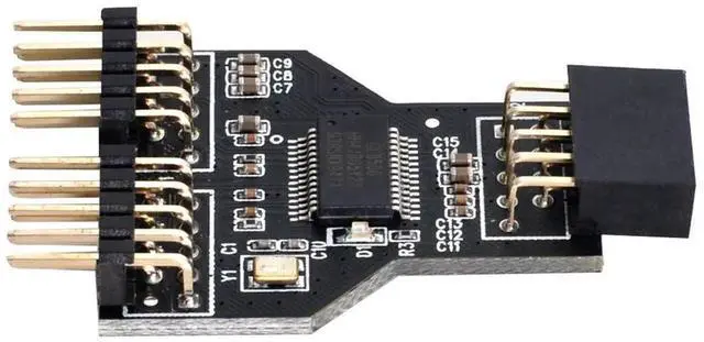 Alt view image 5 of 6 - 9-Pin USB 2.0 Header 1 to 2 Port Splitter Adapter, Motherboard Internal USB Hub Connector