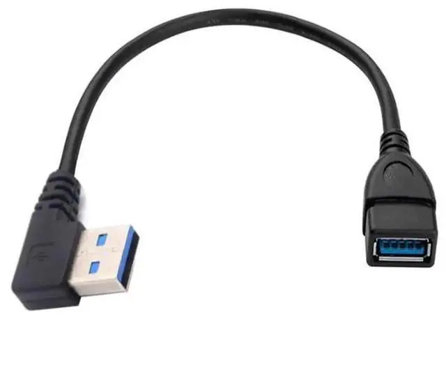 Alt view image 2 of 2 - 2 Pack 10in/25cm 90 Degree Flat USB 3.0 Extension Cable, Left & Right Angle Type A Male to Female Cord, 5Gbps for Laptop, Flash Drive, Mouse, Hard Drive