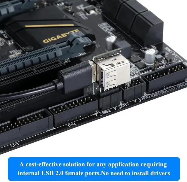 Alt view image 4 of 7 - Dual Layer 9Pin USB 2.0 Header 1 to 2 Port Splitter Adapter, Left & Right Design for PC Motherboard