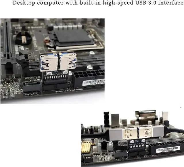 Alt view image 7 of 7 - PH22T USB 3.0/3.1 Adapter, 19P/20P Motherboard Header to Dual USB-A Female for PC Front Panel