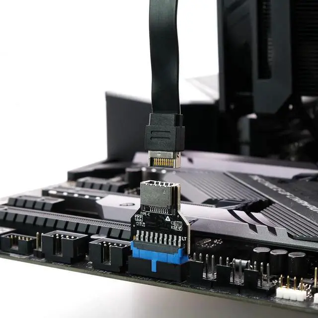 Alt view image 2 of 7 - 180 Degree 19-Pin USB 3.0 Header to 20-Pin Type-C A-Key Adapter, Internal Header Converter for PC Front Panel Type-E Port Extension