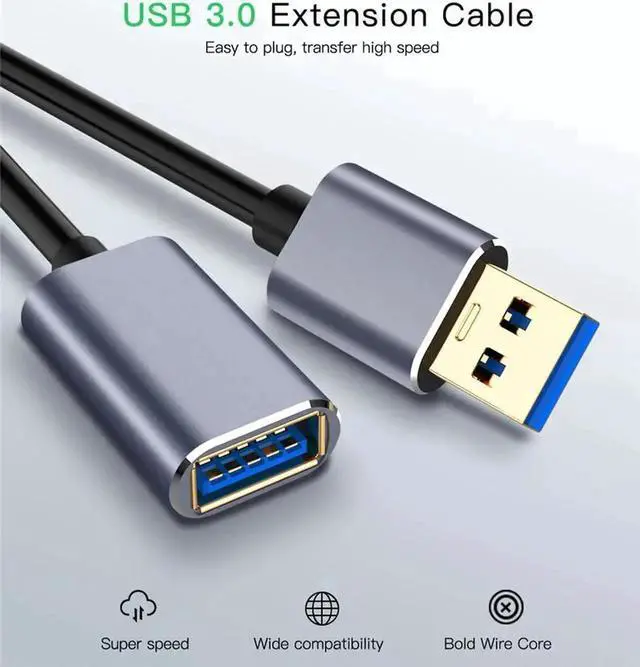 Alt view image 4 of 7 - 3.3FT USB 3.0 Extension Cable, Type A Male to Female High Speed Cord for Webcam, GamePad, Keyboard, Flash Drive, Hard Drive, Printer