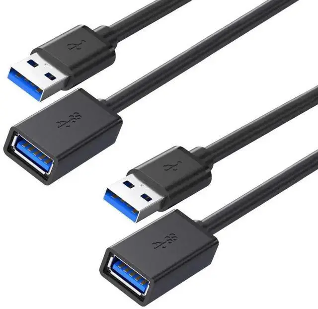 Main image of 2 Pack 1.65FT USB 3.0 Extension Cable, Type A Male to Female High Speed Cord for Keyboard, Mouse, Webcam, Printer, Hard Drive