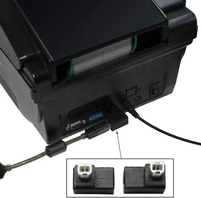 Alt view image 5 of 6 - 2 Pack 90 Degree USB 2.0 Type-B Adapter, Left & Right Angle Male to Female Converter for Printer, Scanner, External Hard Drive