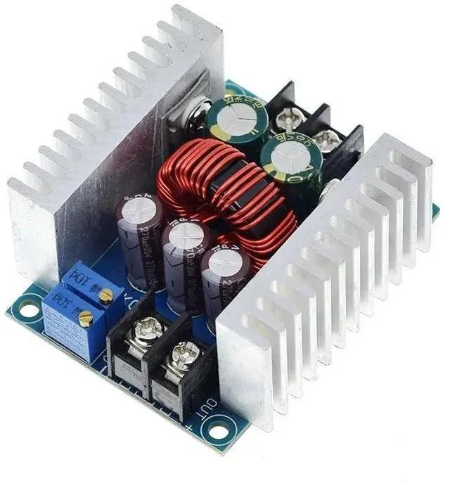 Alt view image 5 of 7 - 300W 20A DC-DC Buck Converter, CC CV Constant Current LED Driver, 6-40V to 1.2-36V Adjustable Step Down Voltage Regulator Module with Electrolytic Capacitor & Dual Heatsinks