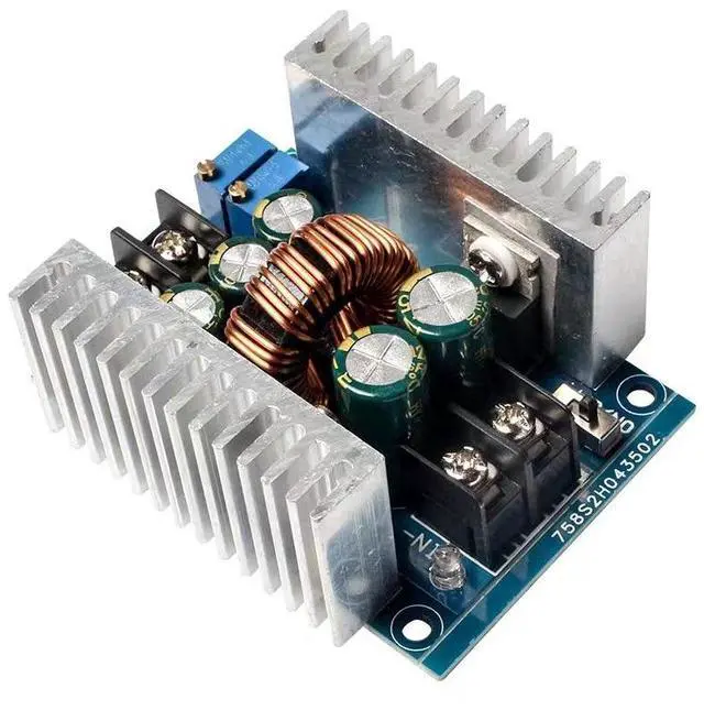 Alt view image 2 of 7 - 300W 20A DC-DC Buck Converter, CC CV Constant Current LED Driver, 6-40V to 1.2-36V Adjustable Step Down Voltage Regulator Module with Electrolytic Capacitor & Dual Heatsinks