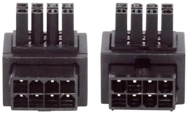 Alt view image 3 of 7 - 2 Pack 90 Degree ATX 8Pin EPS 12V CPU Power Adapter, Right Angle Power Connector for PC Motherboard