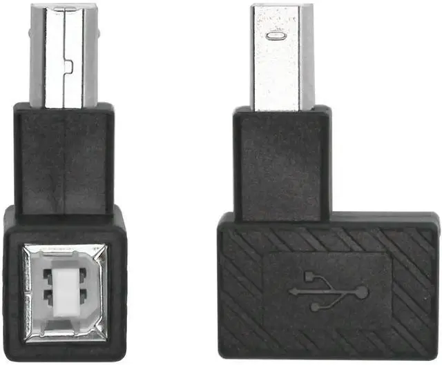 Alt view image 2 of 6 - 2 Pack 90° Up Angle USB 2.0 Type-B Adapter, Male to Female Right Angle Connector for Printer, Scanner, External Hard Drive
