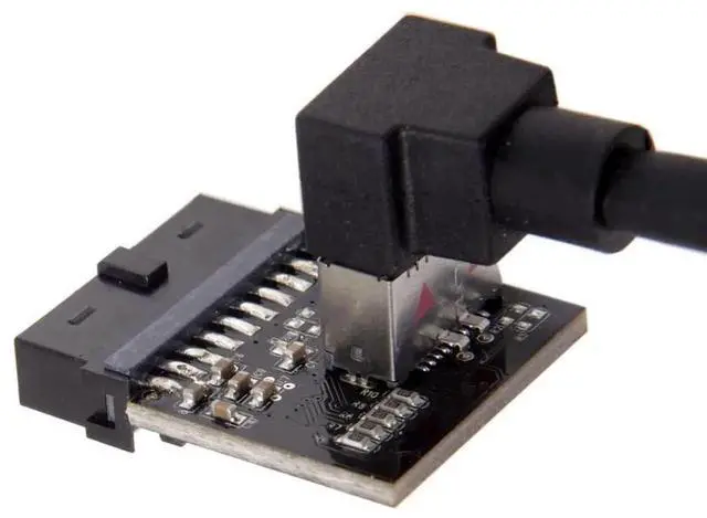 Alt view image 5 of 7 - USB 3.0 19/20Pin to Type-E Header Adapter, 90 Degree USB3.1 Type-C Front Panel Converter with EJ179V Chipset for Desktop Motherboard