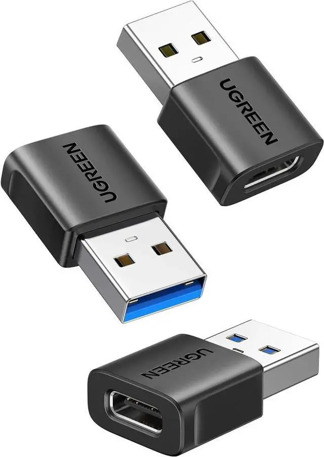 Main image of 3 Pack UGREEN USB-C Female to USB A Male Adapter, Black Type-C to USB Connector Converter
