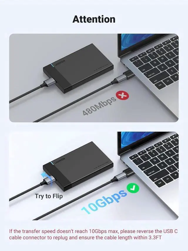 Alt view image 5 of 7 - 3 Pack UGREEN USB-C Female to USB A Male Adapter, Black Type-C to USB Connector Converter