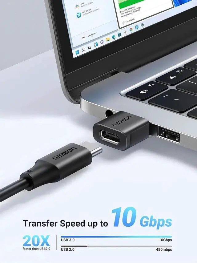 Alt view image 2 of 7 - 3 Pack UGREEN USB-C Female to USB A Male Adapter, Black Type-C to USB Connector Converter