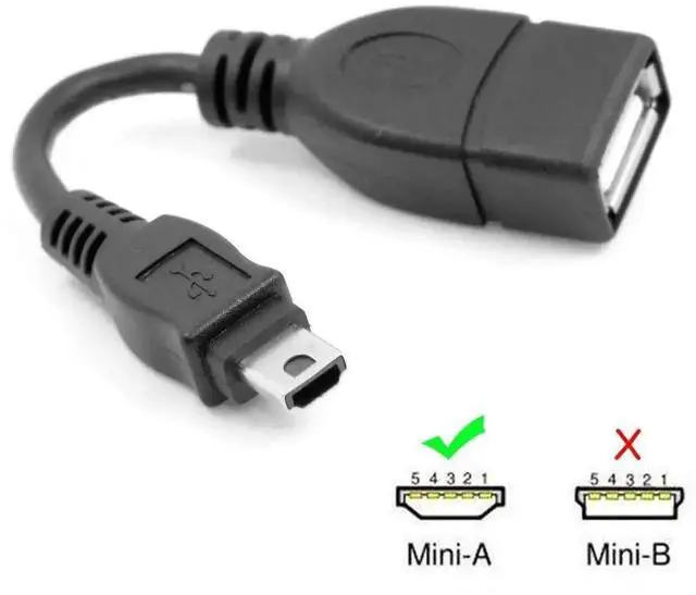 Alt view image 3 of 7 - VMC-UAM1 USB 2.0 OTG Cable, Mini A Male to USB A Female Host Cord for Handycam, PDA, Phone