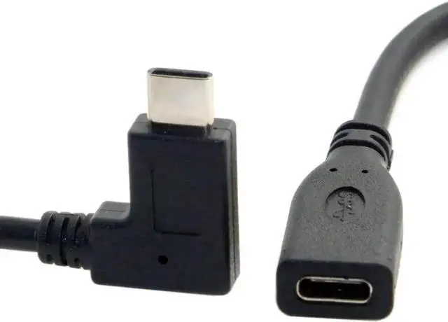 Alt view image 2 of 6 - 20cm Right Angled USB-C Extension Cable, USB 3.1 Type C Male to Female 90 Degree Cord for Tablet