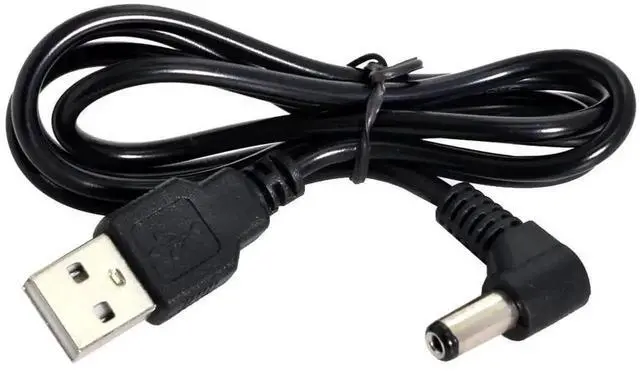 Alt view image 4 of 6 - 120CM USB 2.0 A Male to 90 Degree Right Angled DC 5.5x1.5mm Power Cable, 5V Barrel Connector Charging Cord