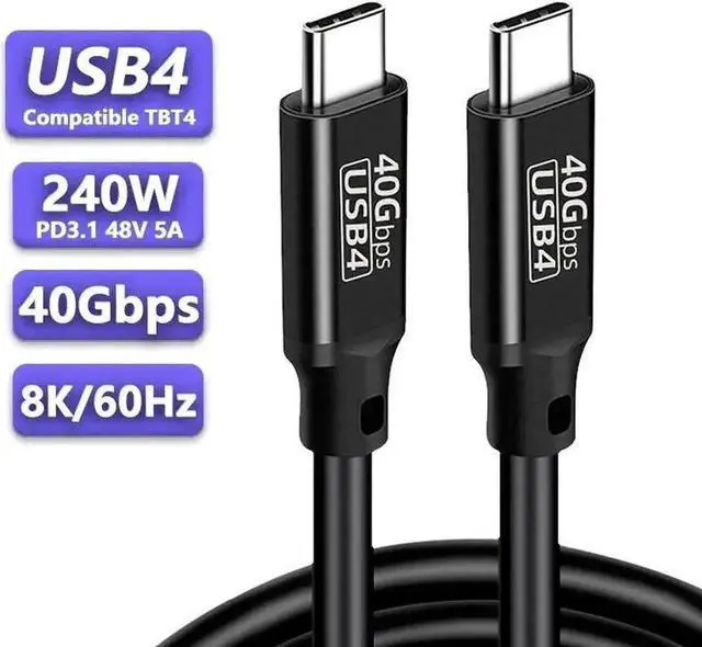 Main image of 1.64FT USB4 Cable, 40Gbps Data, 8K Video & 240W Charging, Compatible with Thunderbolt 3/4 & All USB-C Devices