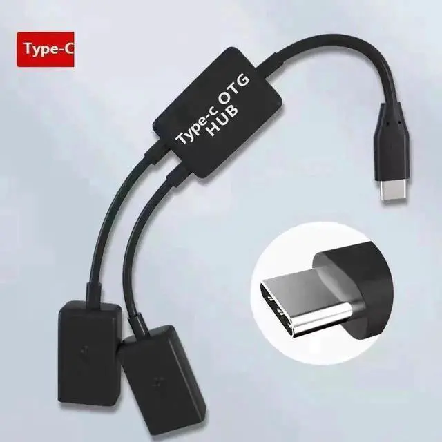 Alt view image 5 of 6 - USB-C to USB 2.0 1-in-2 OTG Splitter Cable, Micro USB Hub Adapter for Phone Expansion, Display & Charging
