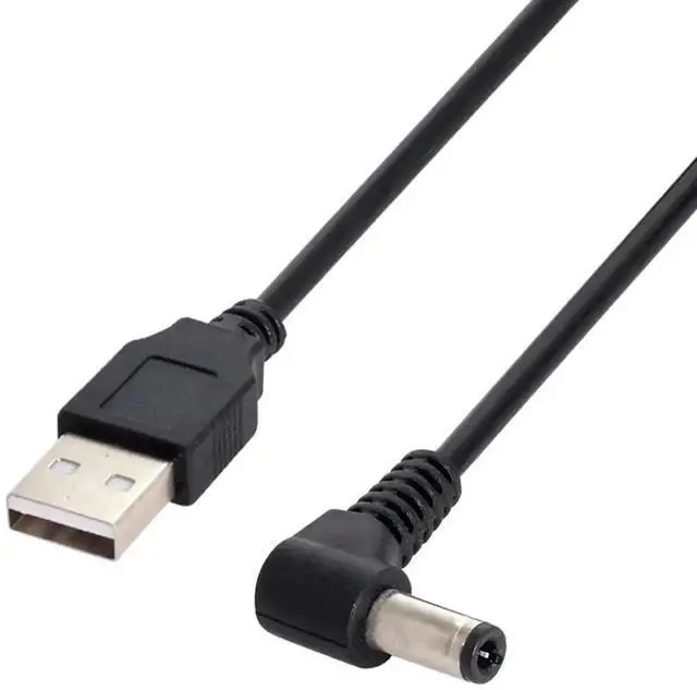 Alt view image 2 of 6 - 100cm USB 2.0 A Male to 90° Right Angle 5.5x2.5mm DC Power Cable, 5V Barrel Connector Charging Cord