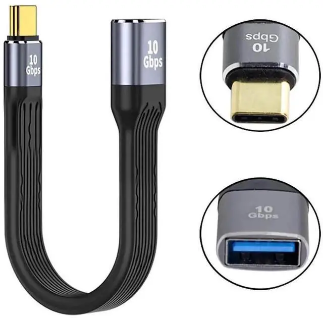 Alt view image 3 of 7 - 13cm Slim Flat FPC OTG Cable, USB 3.1 Type-C Male Host to USB 3.0 Type-A Female for Laptops & Phones